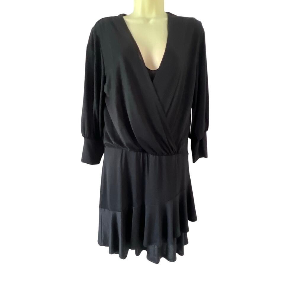 Bailey 44 Carolina Black Knit Dress Mini Blouson Size Medium NWT